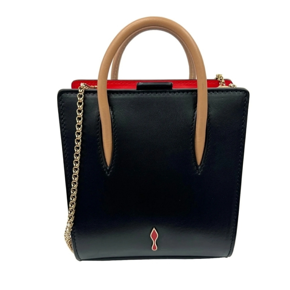 Christian Louboutin Black Leather Nano 2 Way Spike Paloma Tote - Picture 2 of 16